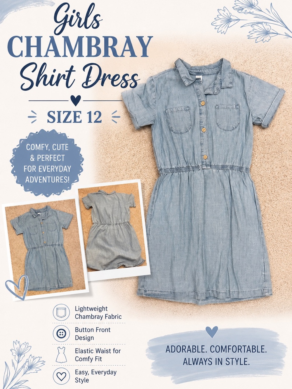 Carter's Light Blue Casual Kids Dress